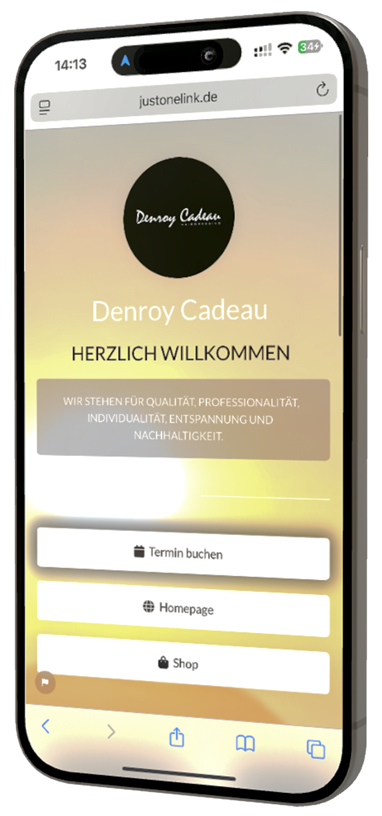 Screenshot von Beispielen für Biolink-Seiten