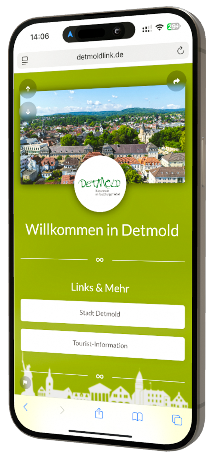 Screenshot von Beispielen für Biolink-Seiten